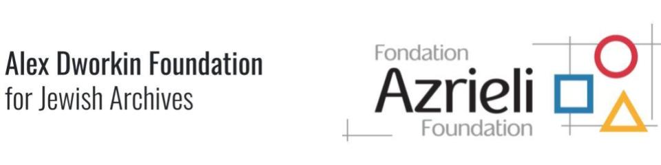 Logos of Azrieli Foundation, Alex Dworkin Foundation for Jewish Archives